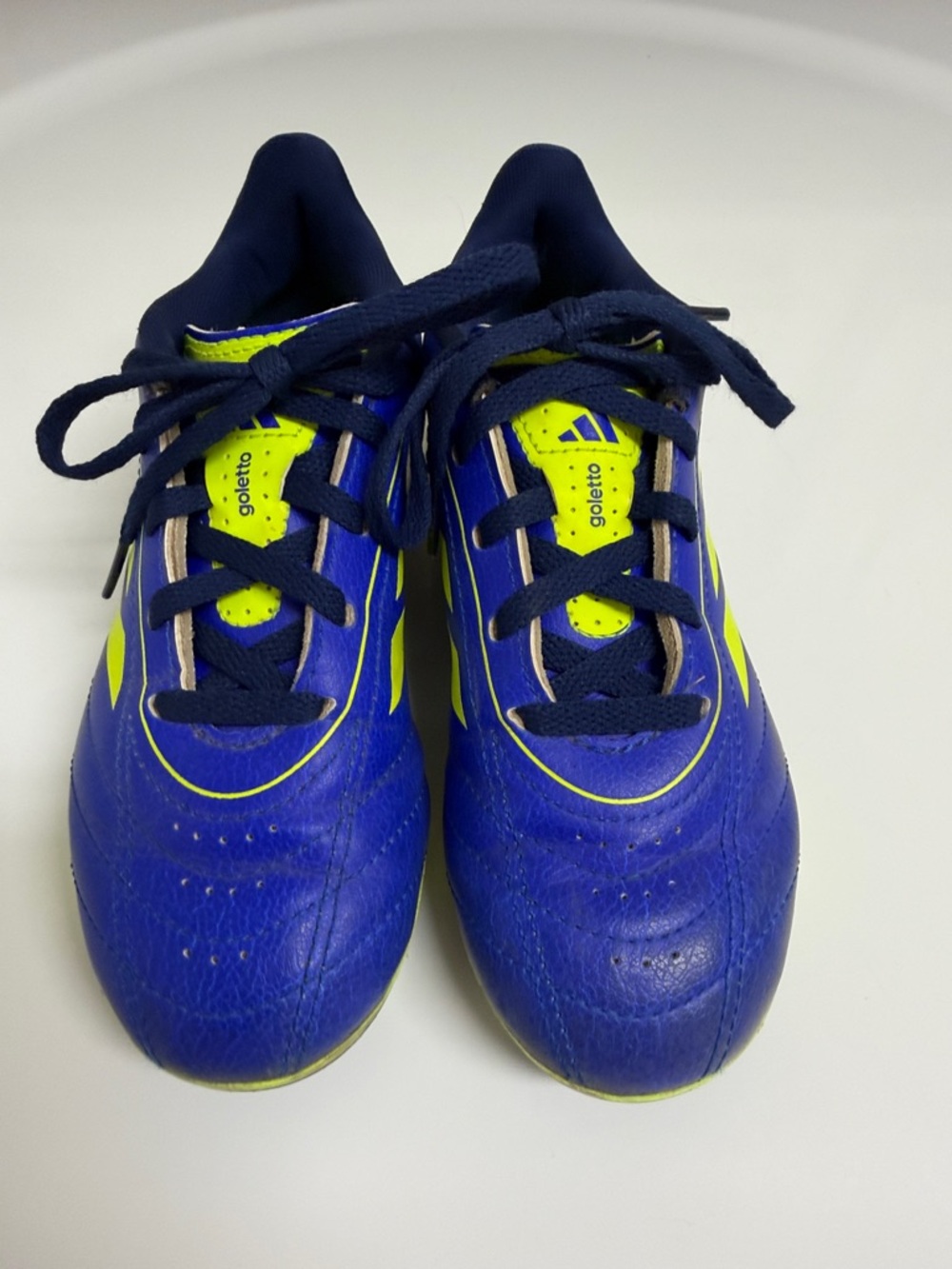 Adidas Kids Blue & neon green Soccer Sneakers 👟- size 13.5 kids